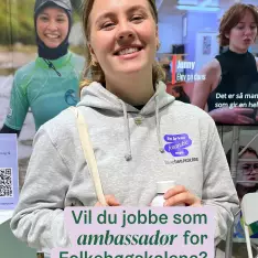 Har du gått på folkehøgskole og vil jobbe som ambassadør for oss? I perioden oktober 2025 til mars 2026 skal vi besøke v...